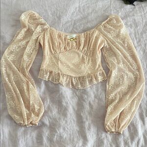 Altar'd State Long Sleeve Lace Crop Top Size XS